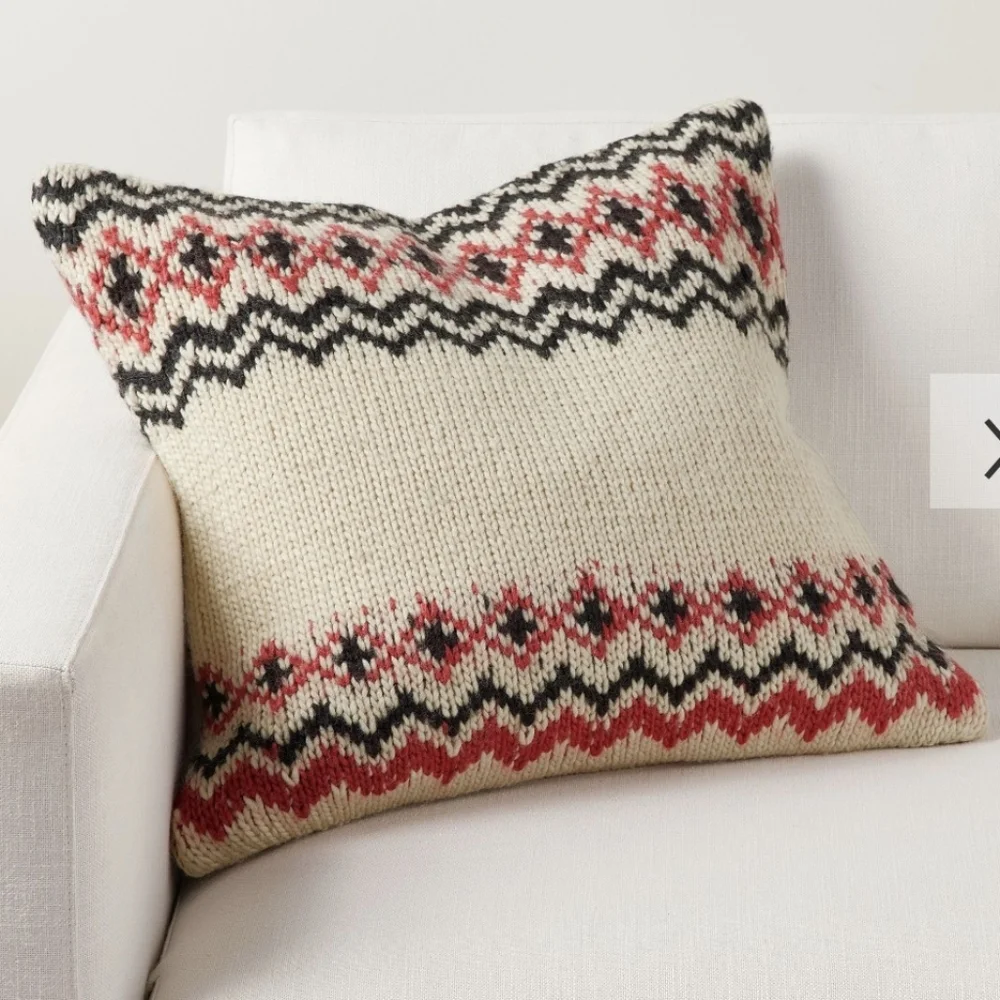 Pottery Barn Hamil Fair Isle Sweater Pillow